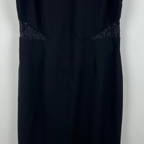 Joseph Ribkoff Pencil Maxi Dress Size 12 Black Sleeveless Round Neck Lined - Picture 3 of 9